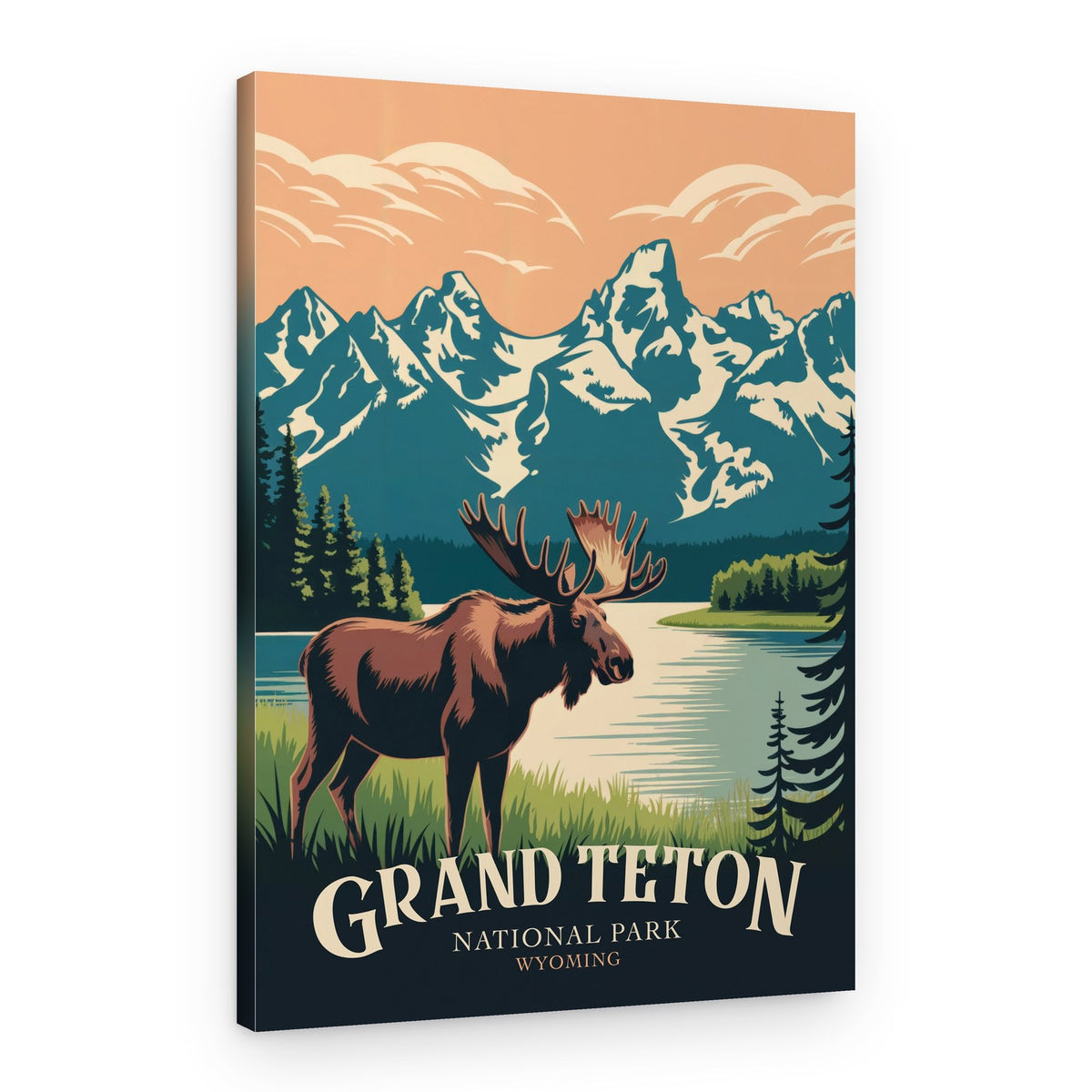 Grand Teton Moose Mountain – Canvas Print