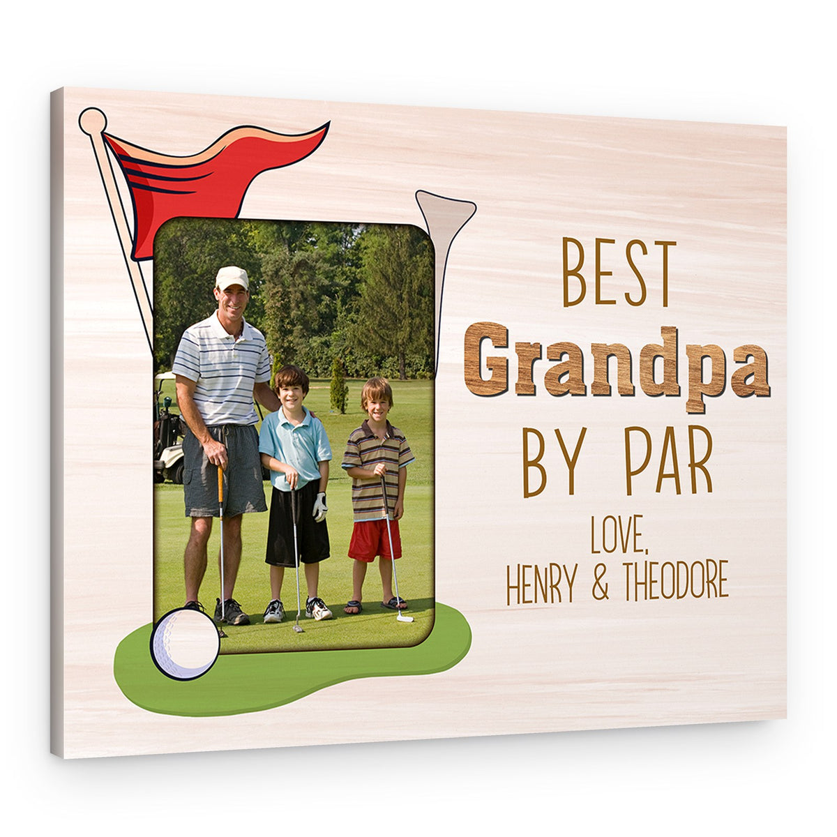 Best Grandpa By Par Custom Photo Canvas Print – Canvas Print