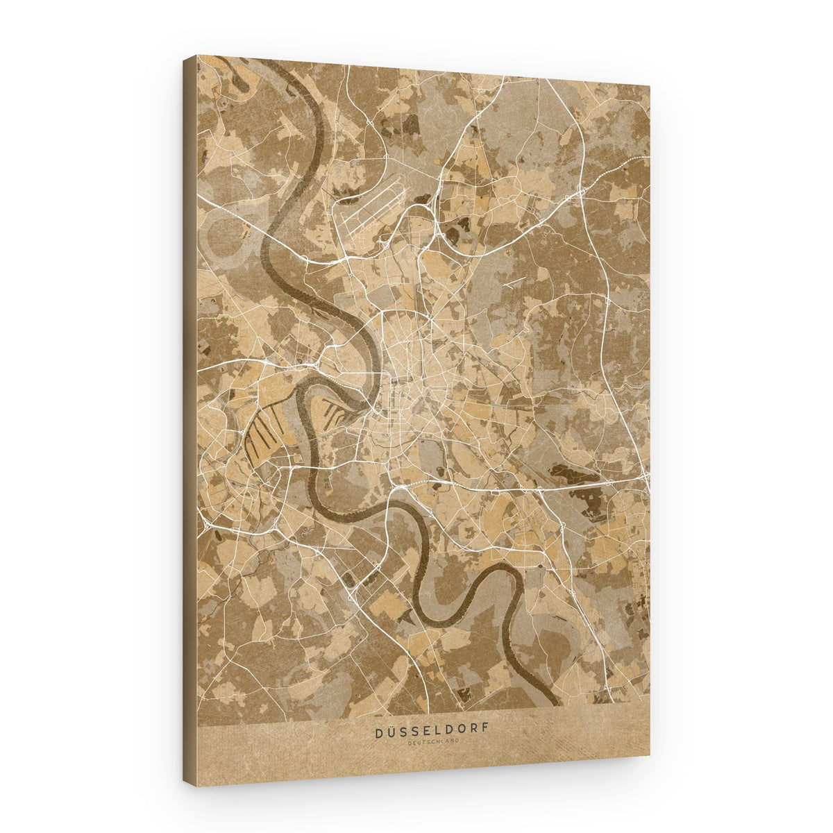 Dusseldorf Vintage Map – Canvas Print