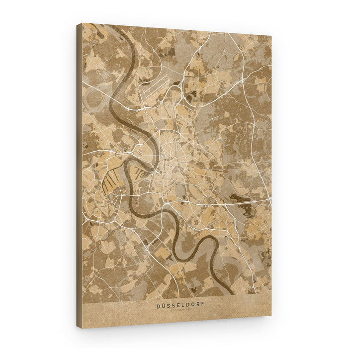 Dusseldorf Vintage Map – Canvas Print