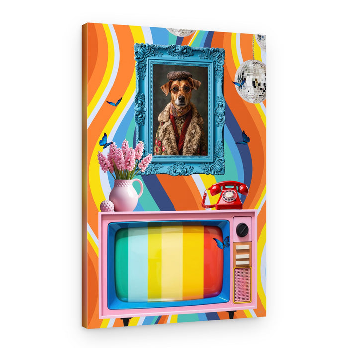 Groovy Dog Portrait – Canvas Print