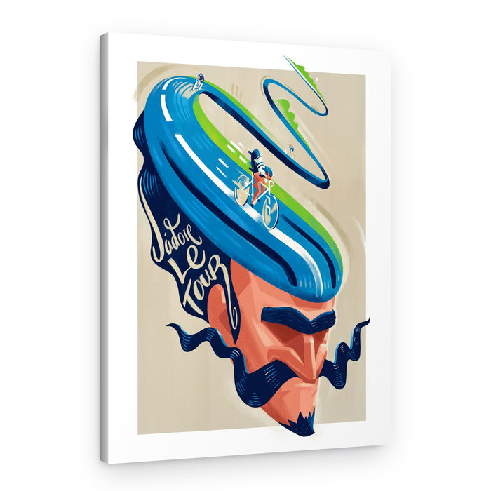 J'adore Le Tour Cyclist – Canvas Print
