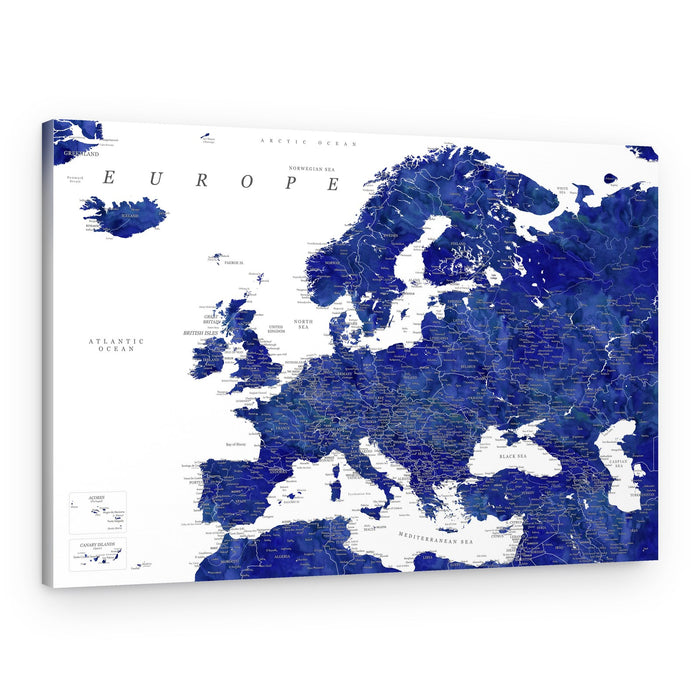 Watercolor Europe Map – Canvas Print