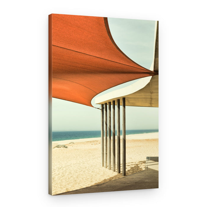 Orange Shade Coastal View – Canvas Print
