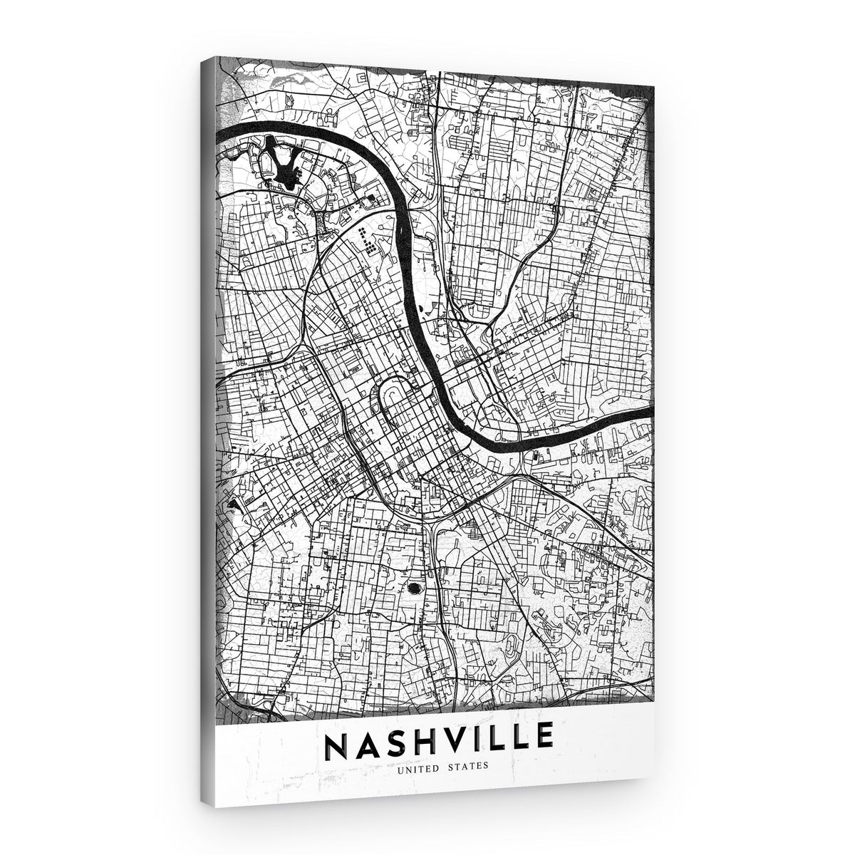 Nashville City Street Map – Canvas Print