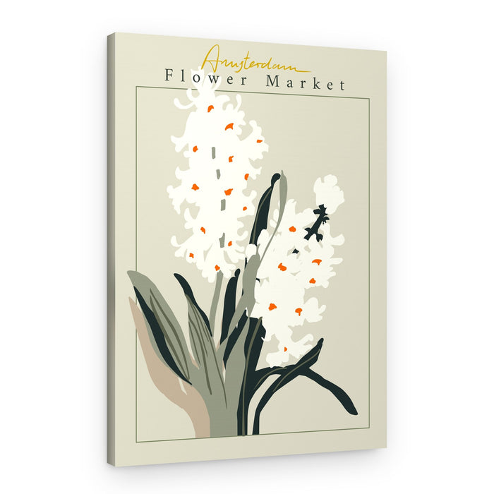 White Hyacinth Flower Market – Canvas Print