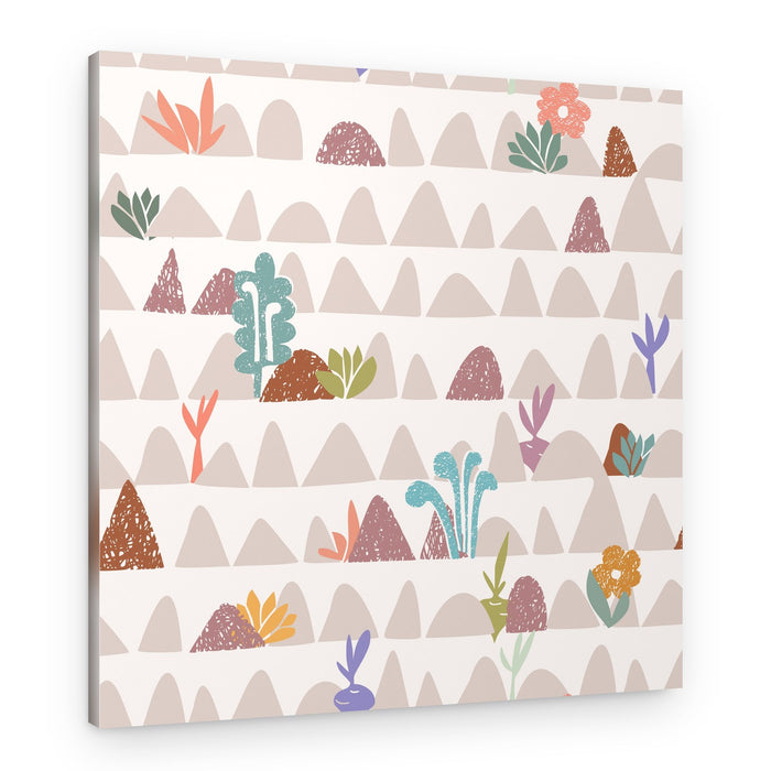 Whimsical Hillside Plants – Canvas Print