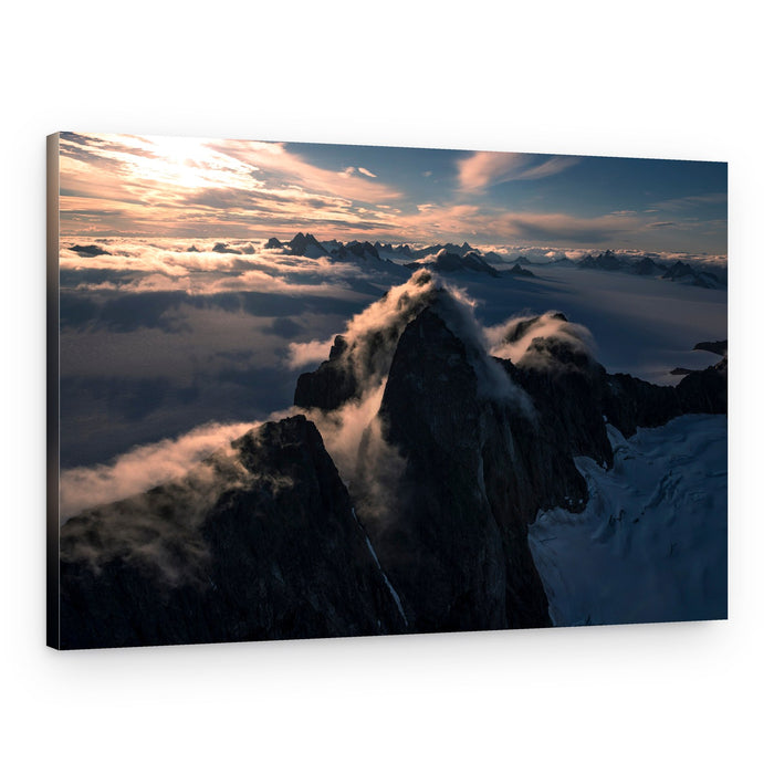 Golden Hour Mountain Cloudscape – Canvas Print