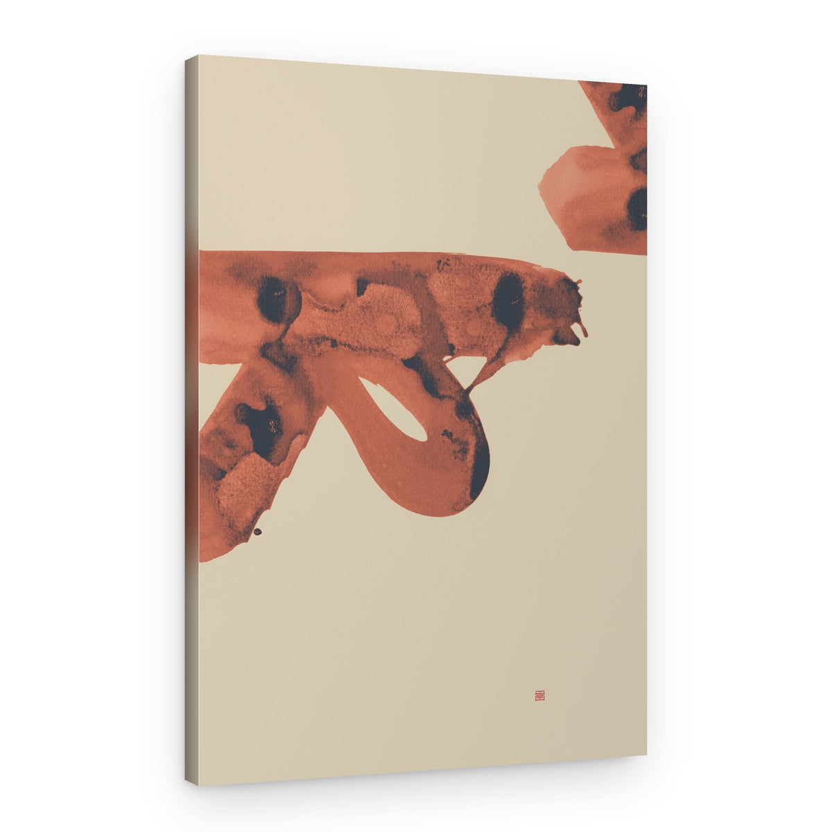 Terracotta Ink Flow – Canvas Print
