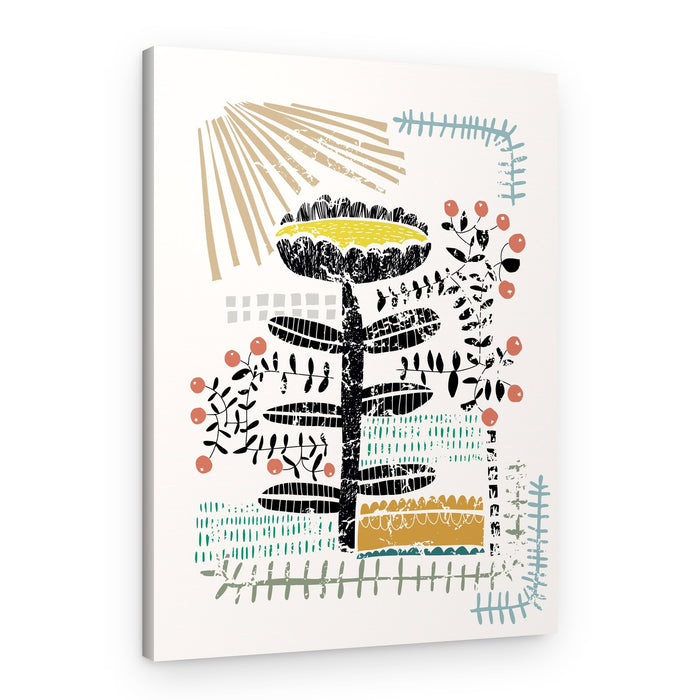 Abstract Folk Flower – Canvas Print