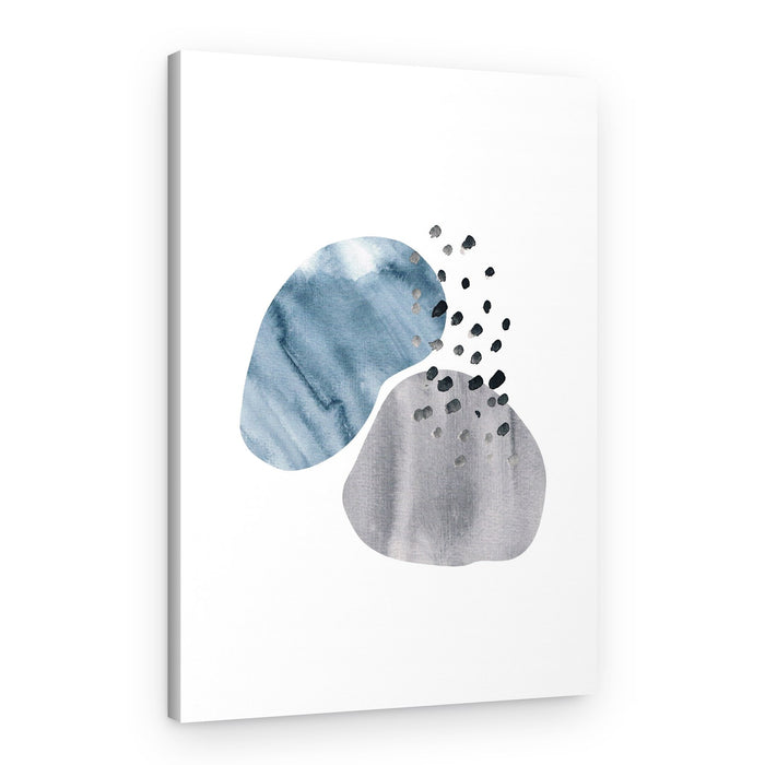 Abstract Blue Grey Shapes – Canvas Print