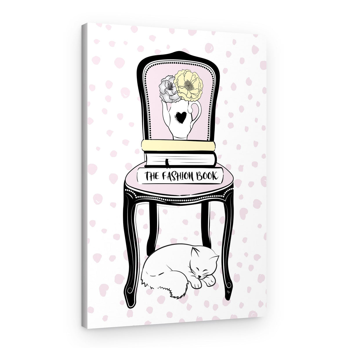 Pink Chair Fashion Books – Canvas Print