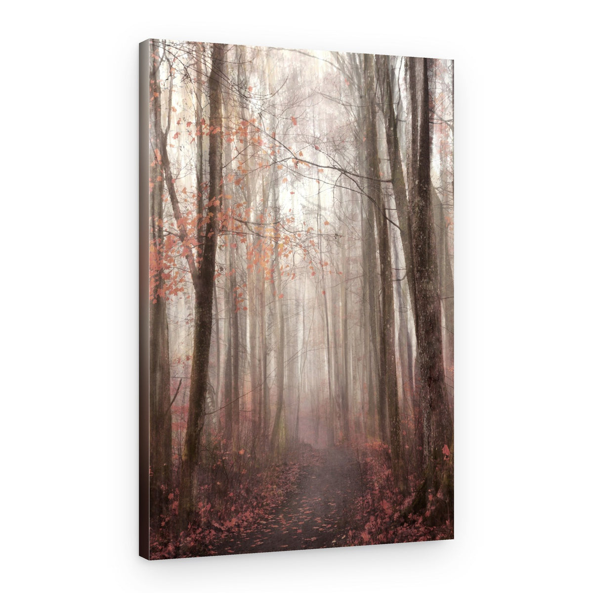 Misty Autumn Forest Path – Canvas Print
