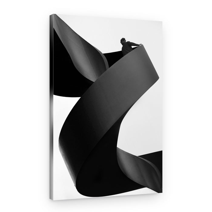 Ascending Black Spiral – Canvas Print