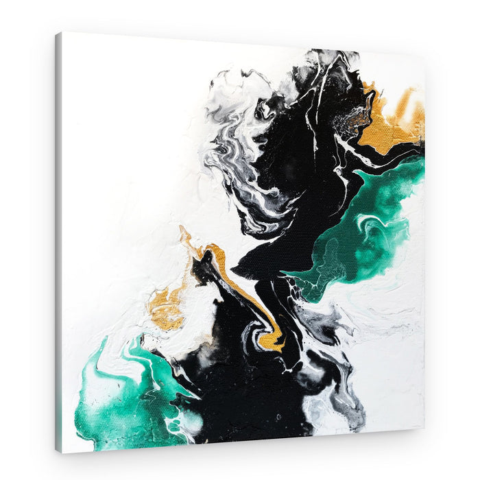 Black Gold Emerald Flow – Canvas Print
