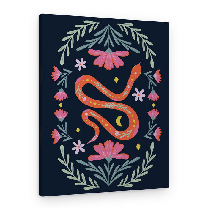 Floral Mystical Serpent – Canvas Print