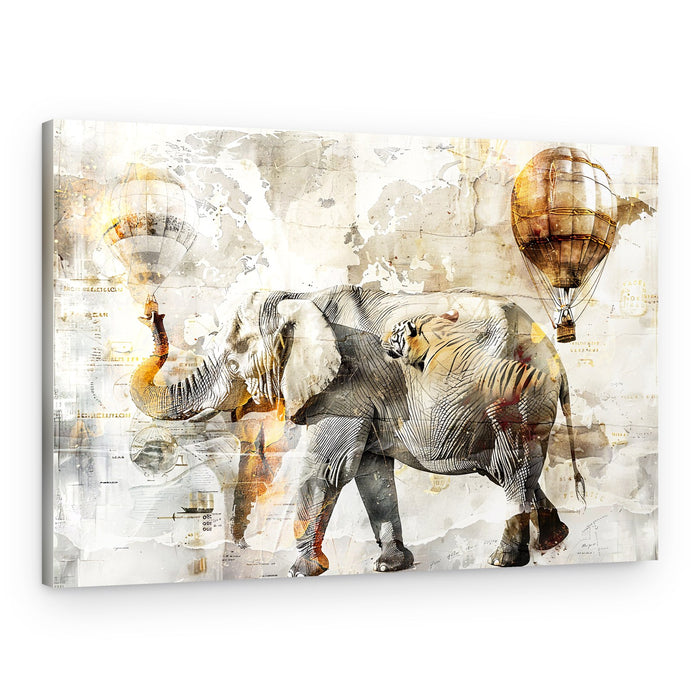 Elephant World Journey – Canvas Print