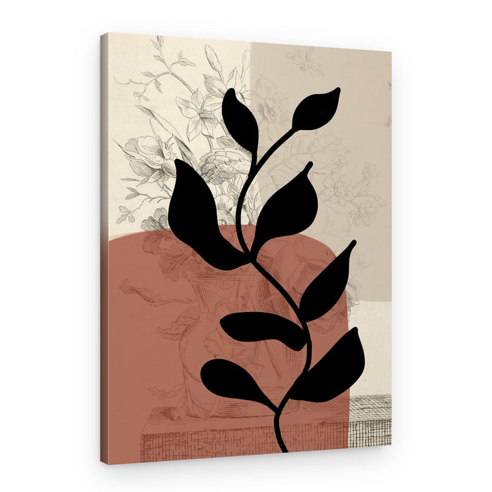 Black Botanical Silhouette – Canvas Print