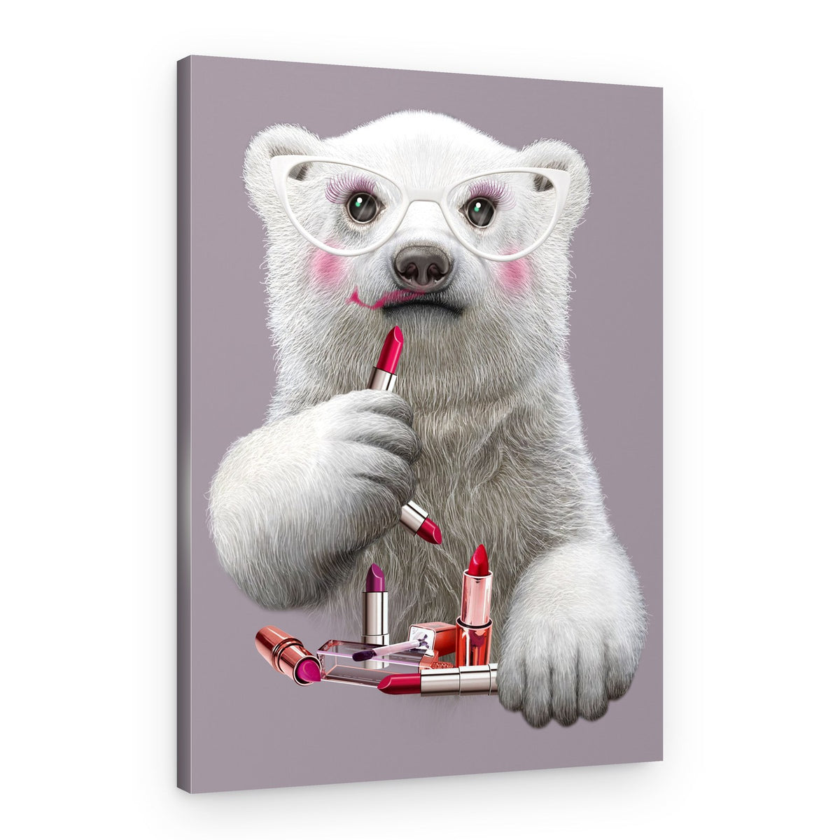 Makeup Bear Cub – Canvas Print
