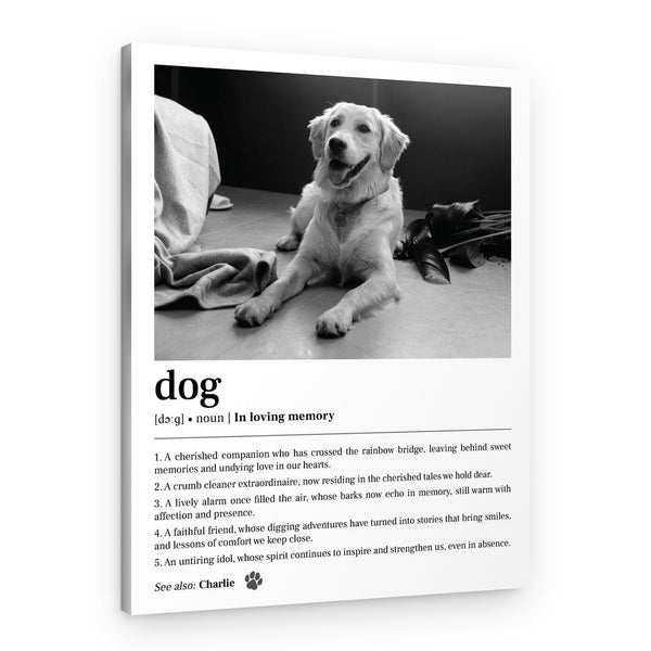 “In Loving Memory” Dog Definition Memorial Canvas Print