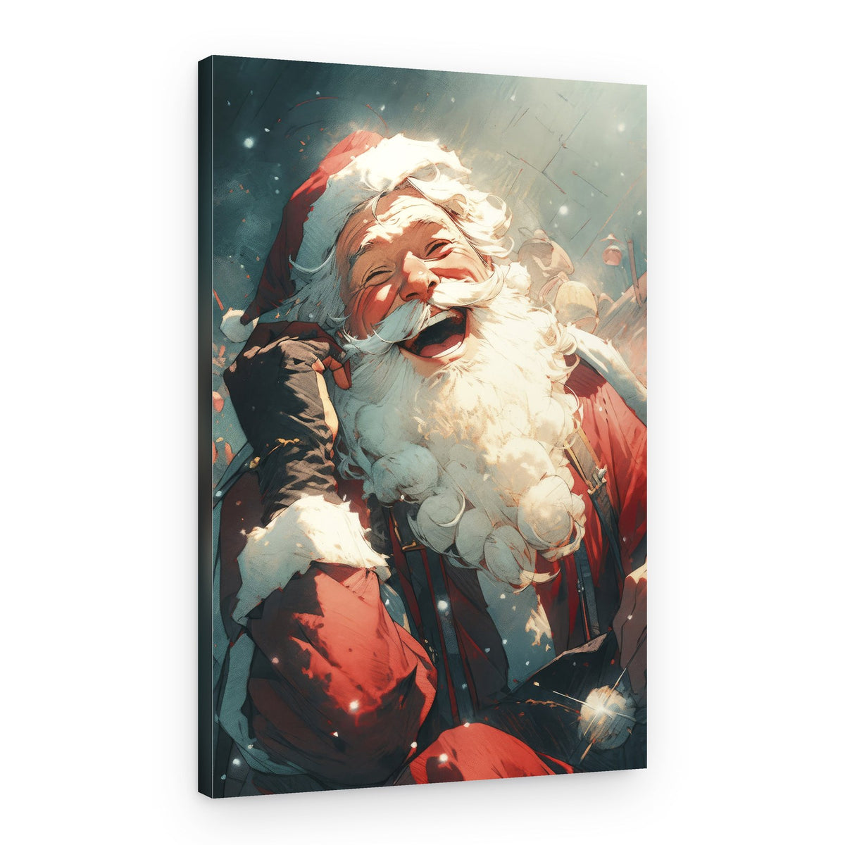 Jolly Santa's Call – Canvas Print