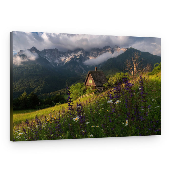Mountain Meadow Cabin – Canvas Print