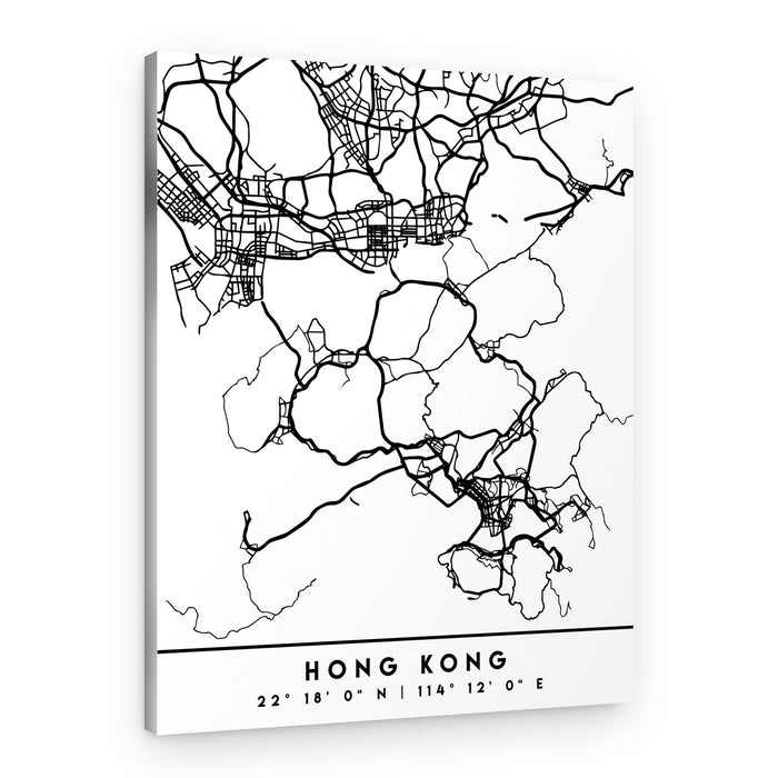 Minimalist Hong Kong Map – Canvas Print