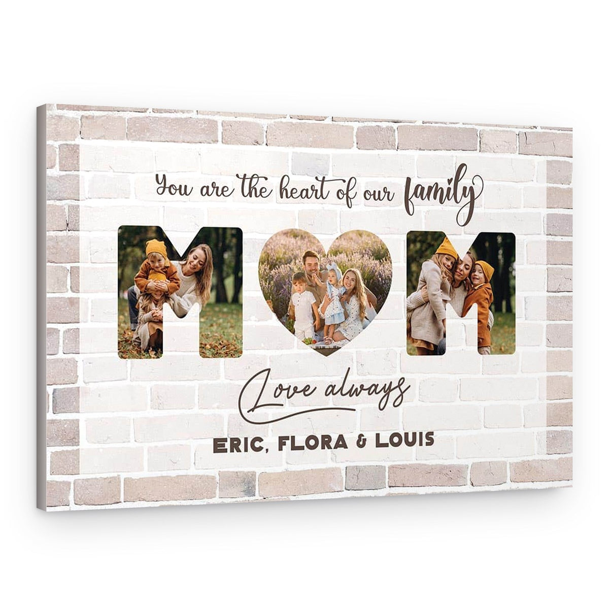 Mom You Are The Heart Of Our Family Photo Canvas Print – Canvas Print – Design A