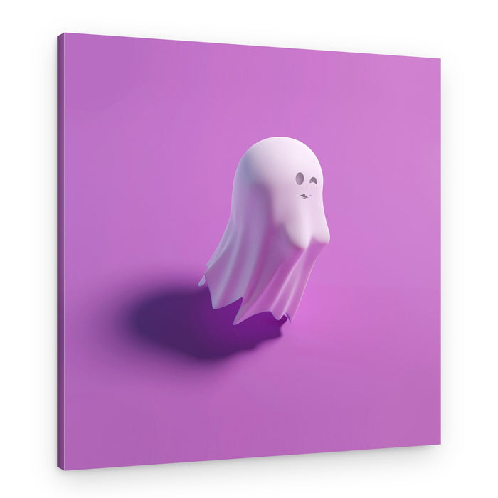 Cute Winking Ghost – Canvas Print