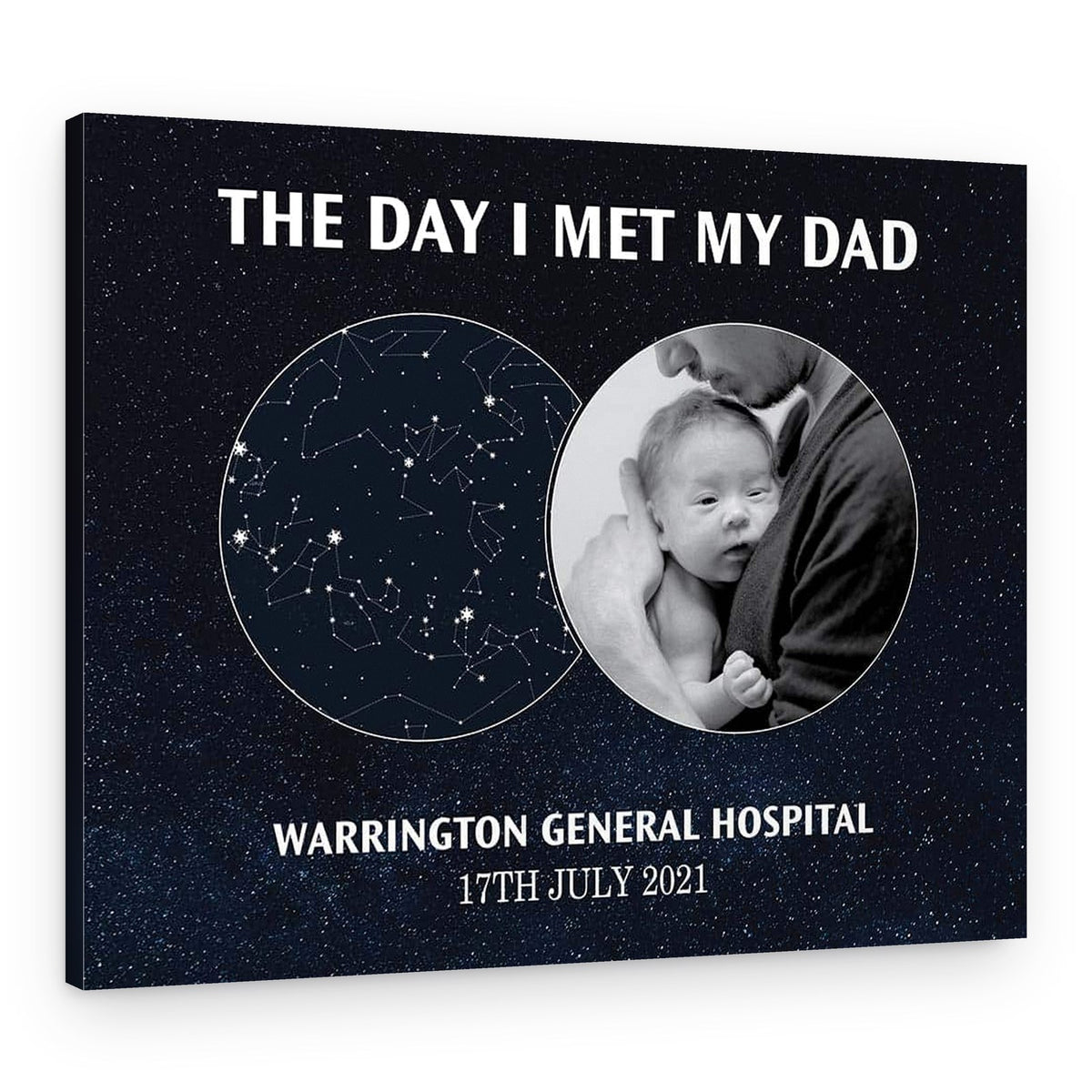 The Day I Met My Dad Custom Star Map Photo Canvas Print – Canvas Print – Design A