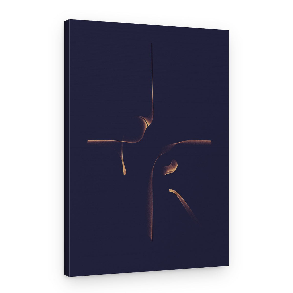 Golden Fluid Forms – Canvas Print