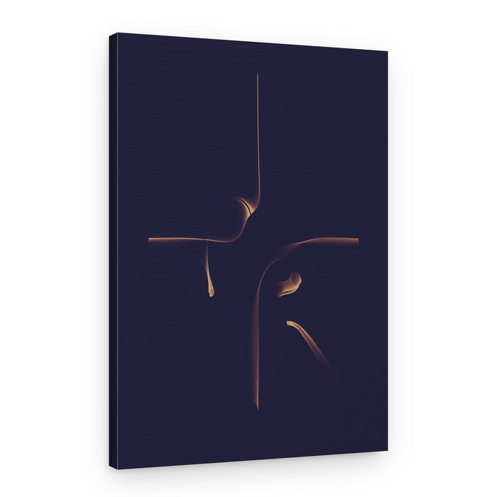 Golden Fluid Forms – Canvas Print
