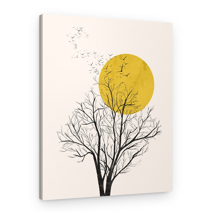 Golden Sun Bare Tree – Canvas Print