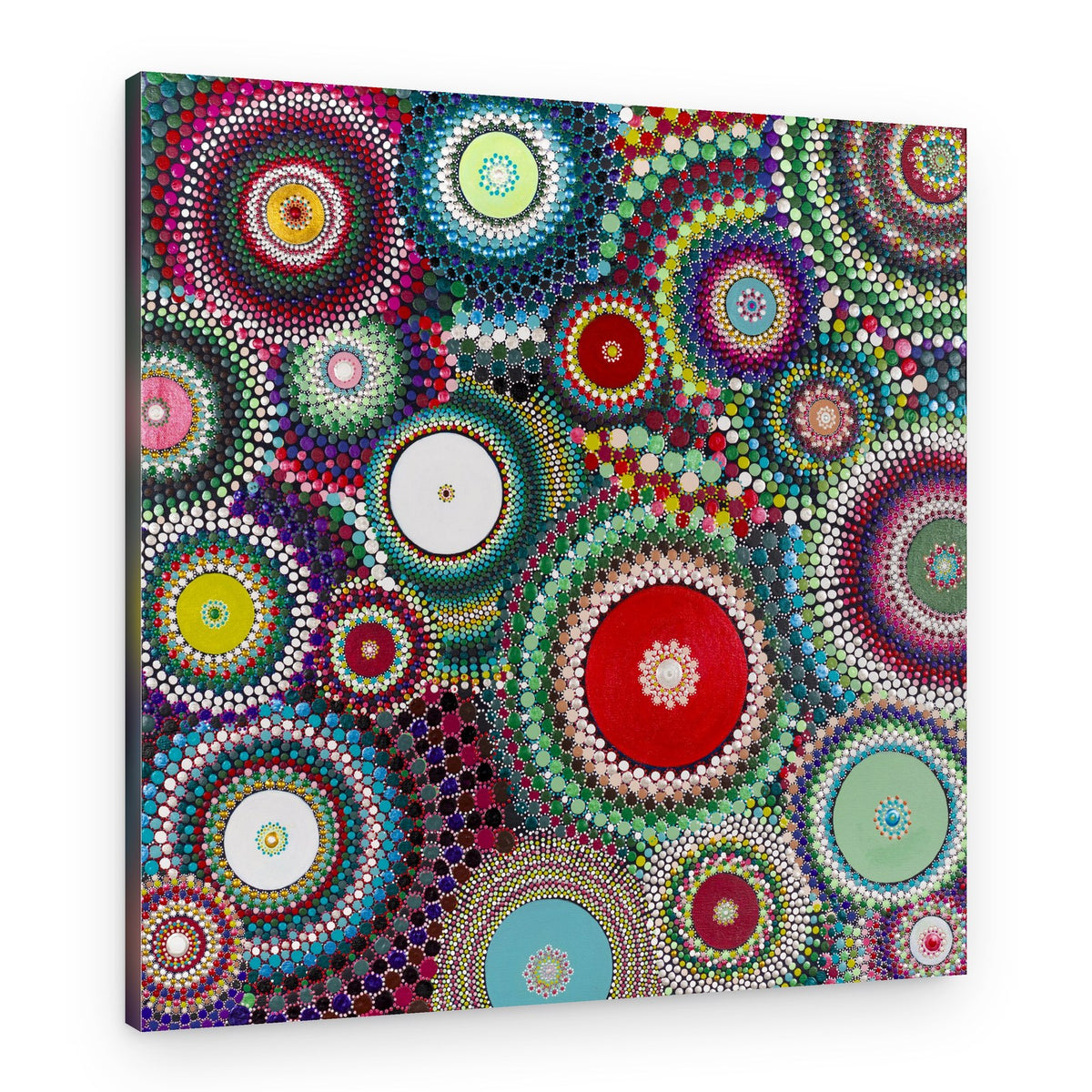 Vibrant Dot Mandalas – Canvas Print