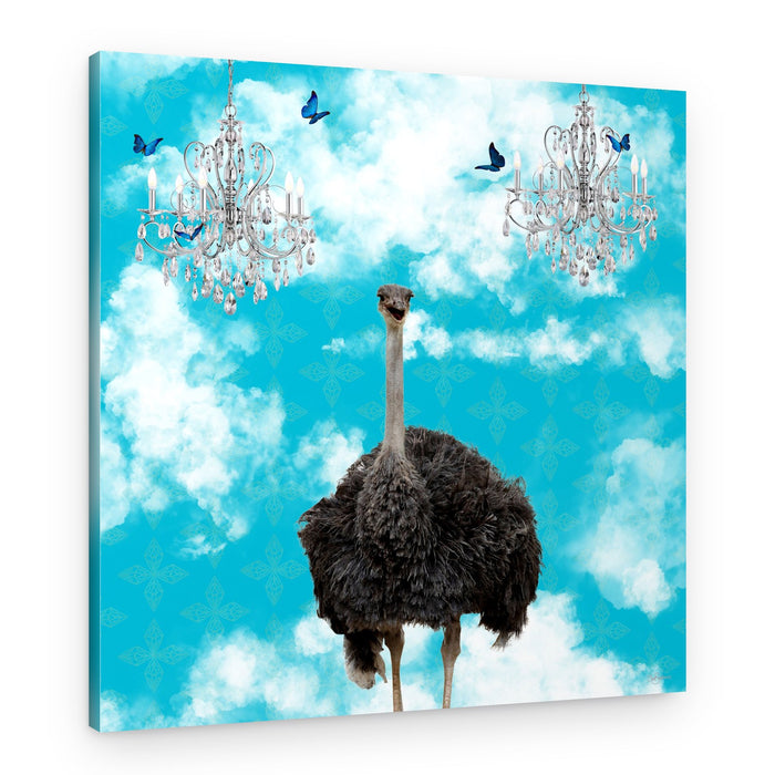 Whimsical Ostrich Sky – Canvas Print