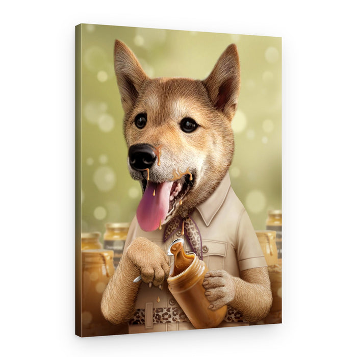 Messy Peanut Butter Dog – Canvas Print