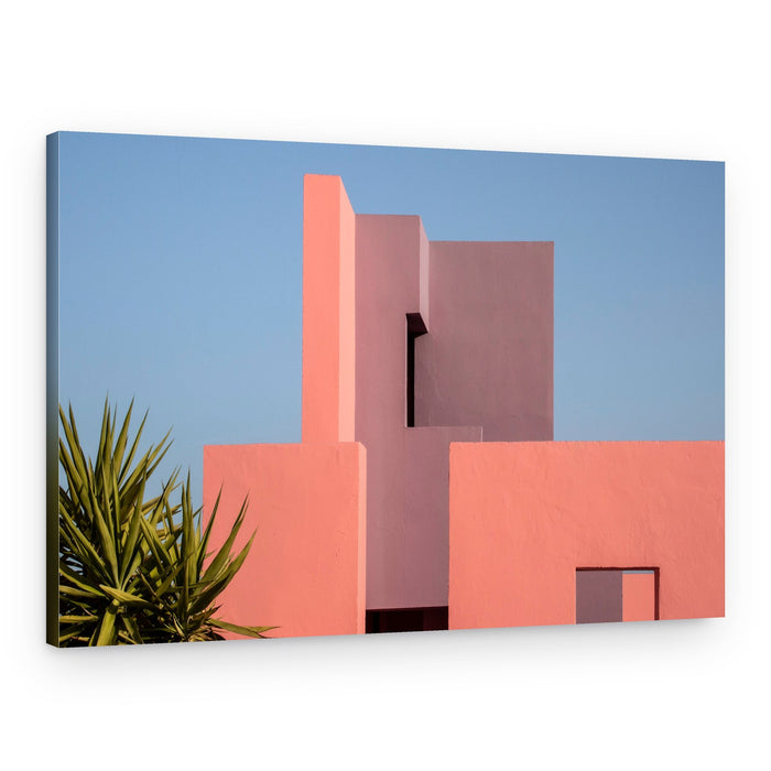 Geometric Pink Facade – Canvas Print