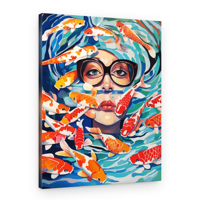 Koi Woman Portrait – Canvas Print