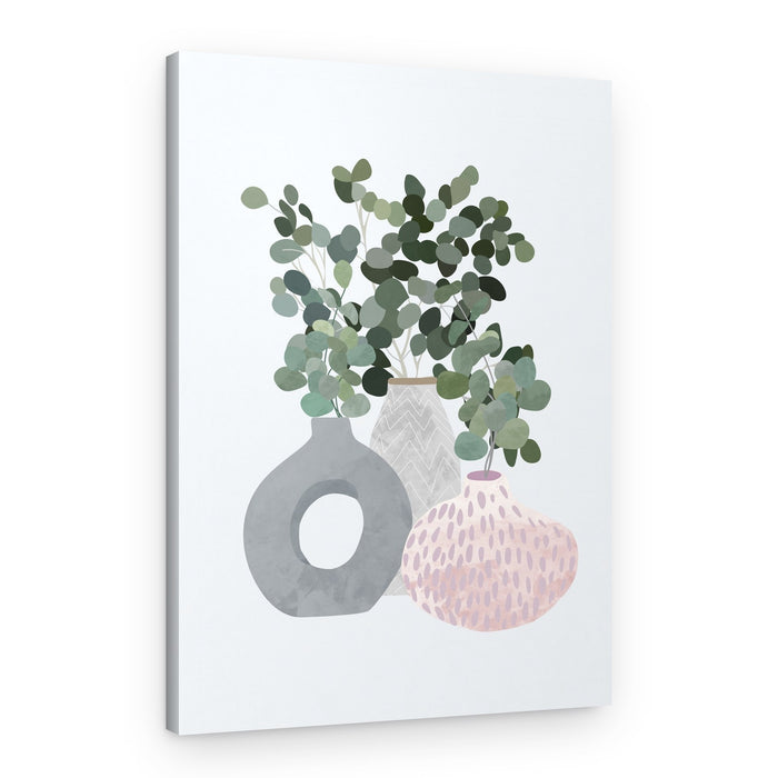 Modern Eucalyptus Vases – Canvas Print