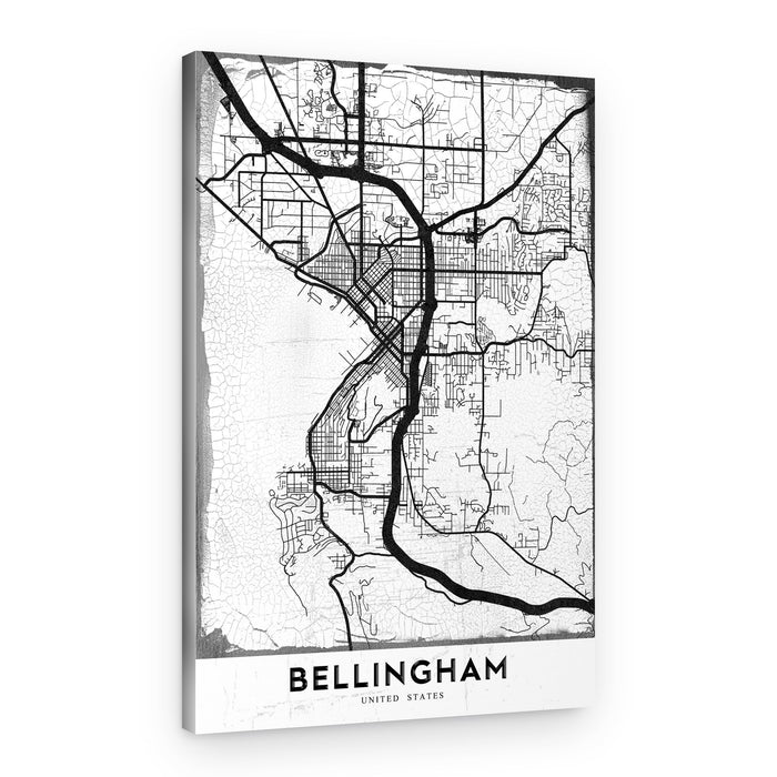 Bellingham Washington Map – Canvas Print