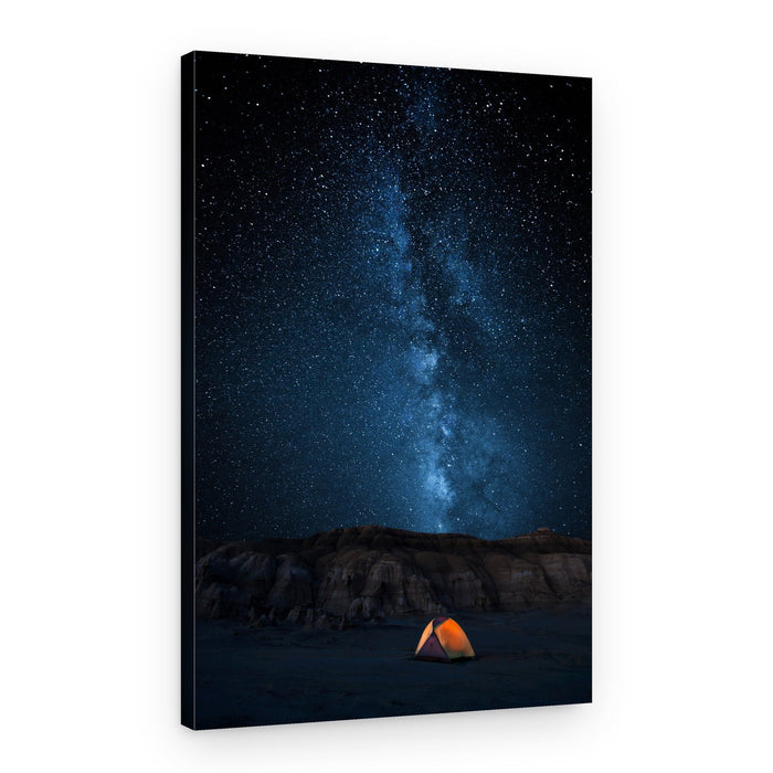 Camping Under Milky Way – Canvas Print