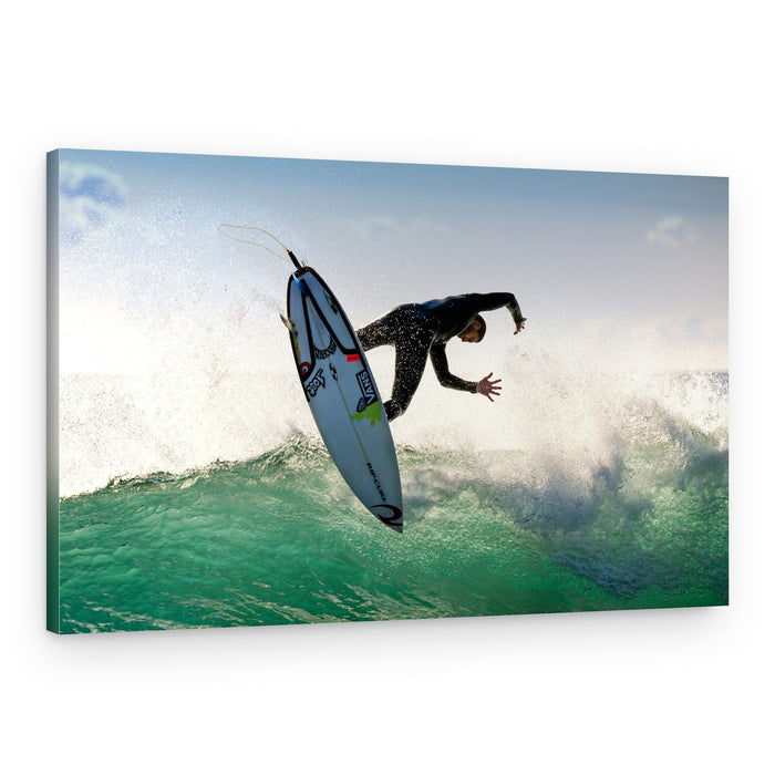 Surfer Aerial Wave Ride – Canvas Print