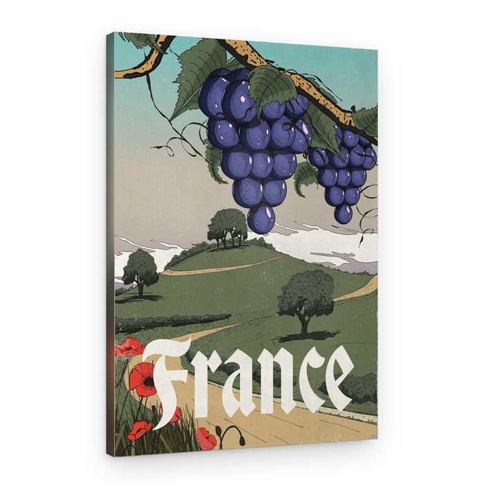 Vintage French Vineyard View – Canvas Print