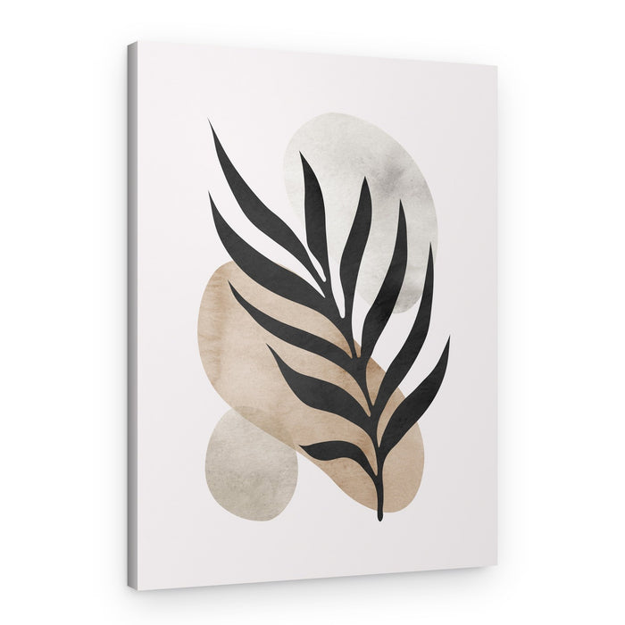 Black Leaf Organic Shapes – Canvas Print