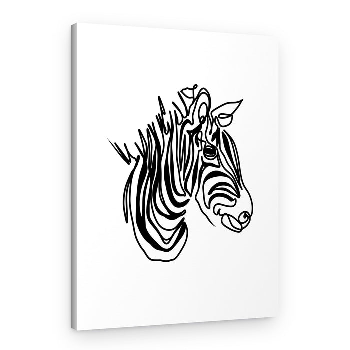 Minimalist Zebra Head – Canvas Print