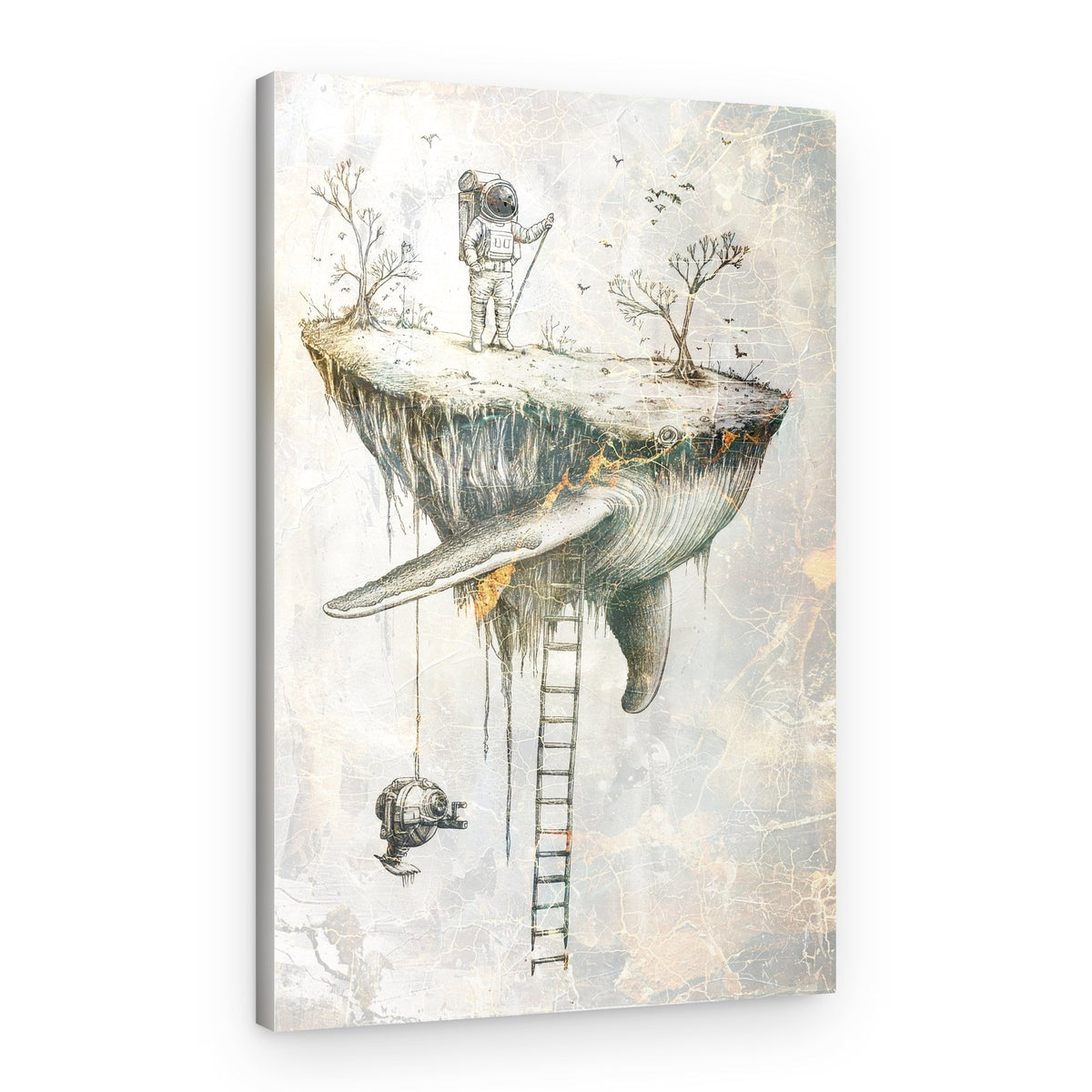 Astronaut's Whale Island – Canvas Print