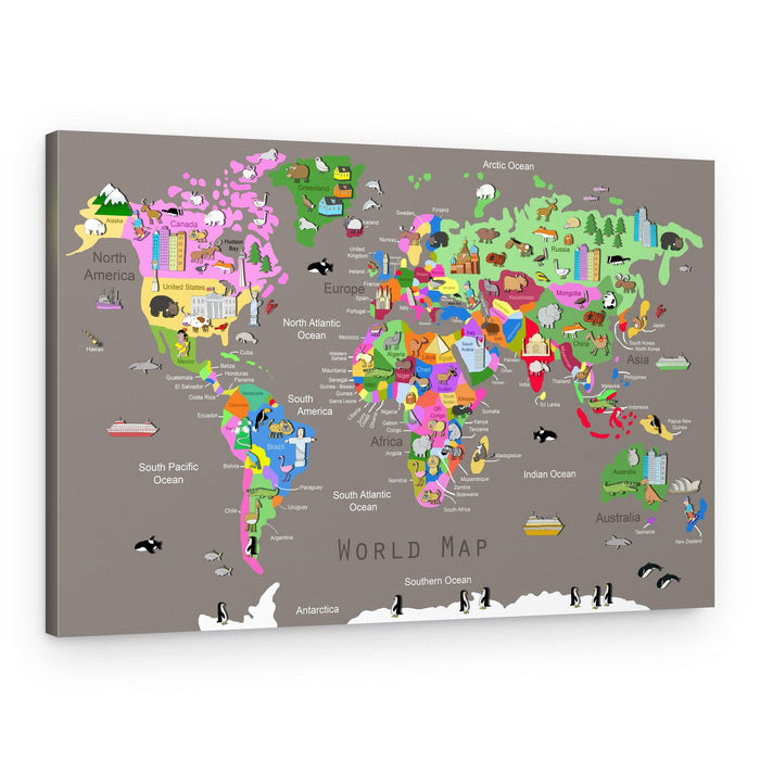 Colorful World Map – Canvas Print