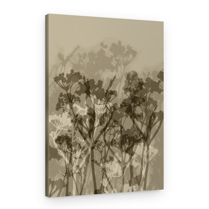 Sepia Floral Silhouettes – Canvas Print