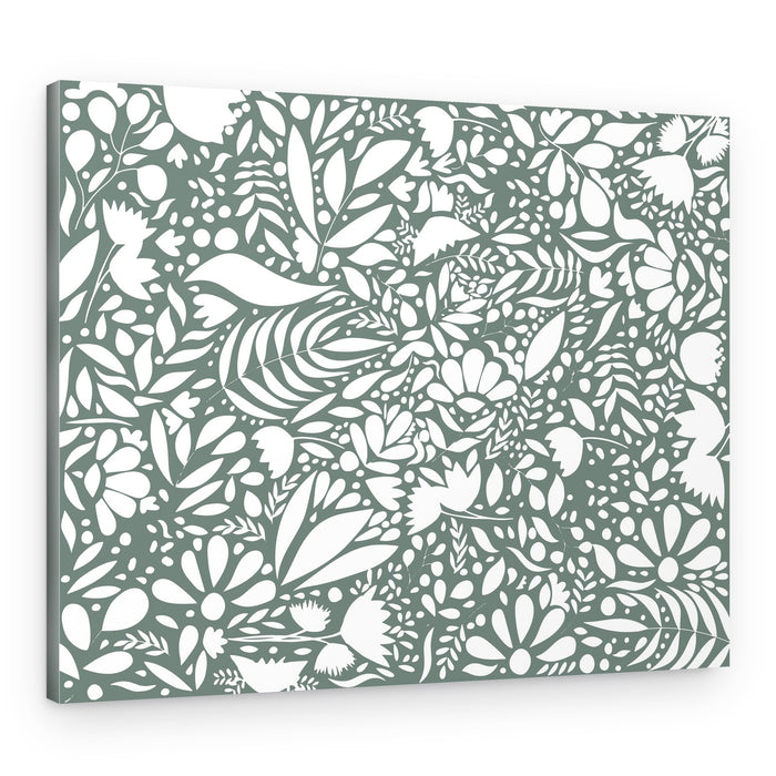 Sage Green Floral Pattern – Canvas Print