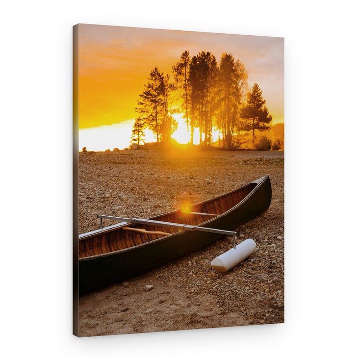 Golden Sunset Canoe – Canvas Print